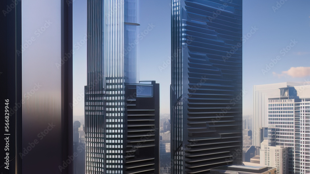 Obraz premium modern skyscraper in the city, business, Generative AI