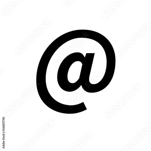 Mail symbol. Email symbol isolated on white background. At sign.