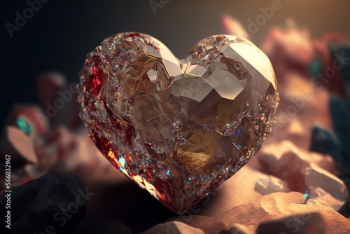 heart shaped stones. Generative AI