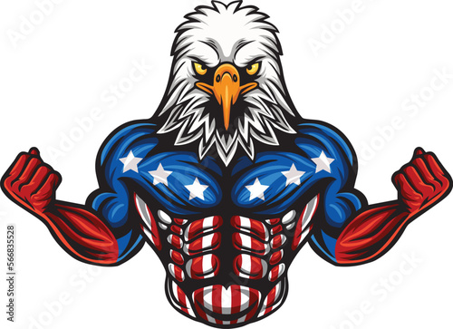Strong american eagle cartoon character #566835528
