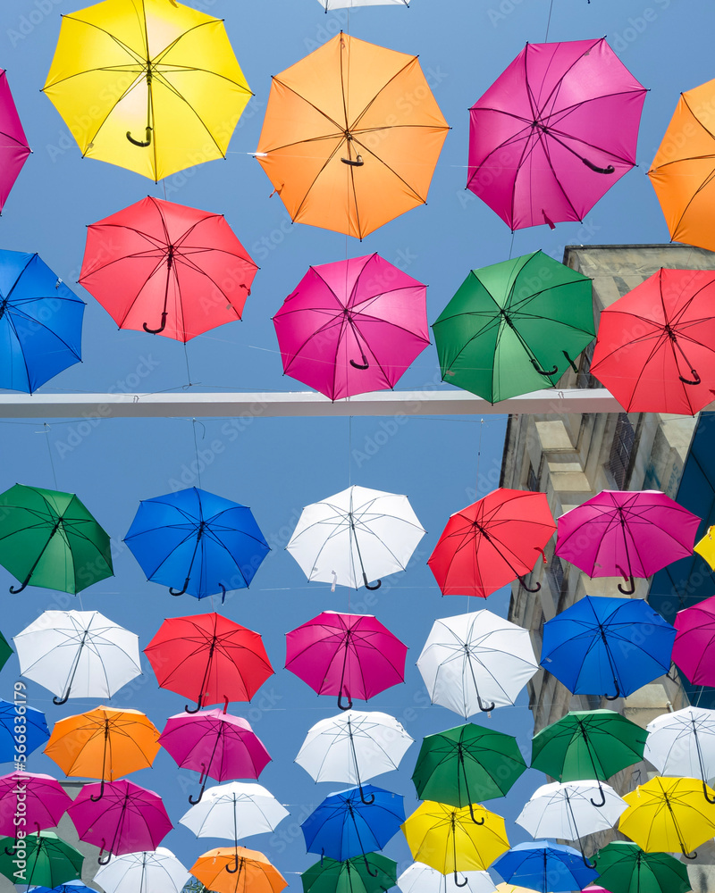 colorful umbrellas on the city colorful umbrellas on the city