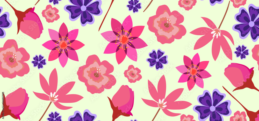 Decorative flowers pattern background