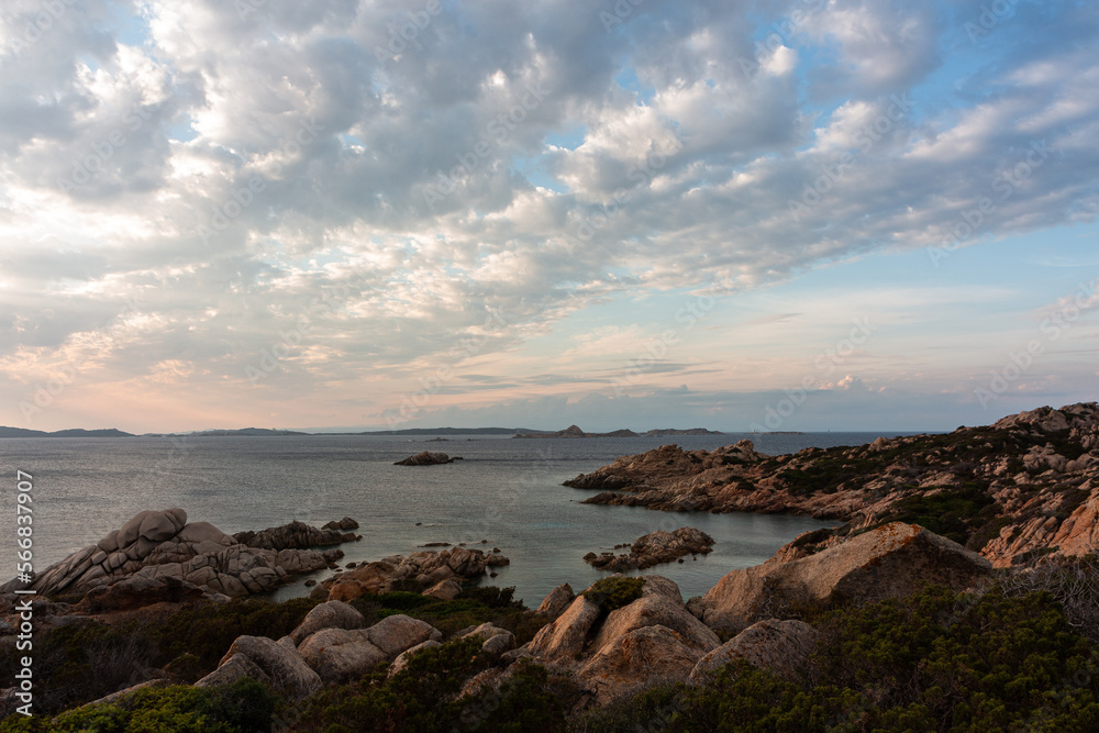 Landscapes in the Mediterranean on the coast of Sardinia, La Maddalena