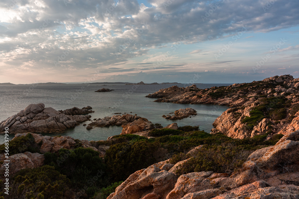 Landscapes in the Mediterranean on the coast of Sardinia, La Maddalena