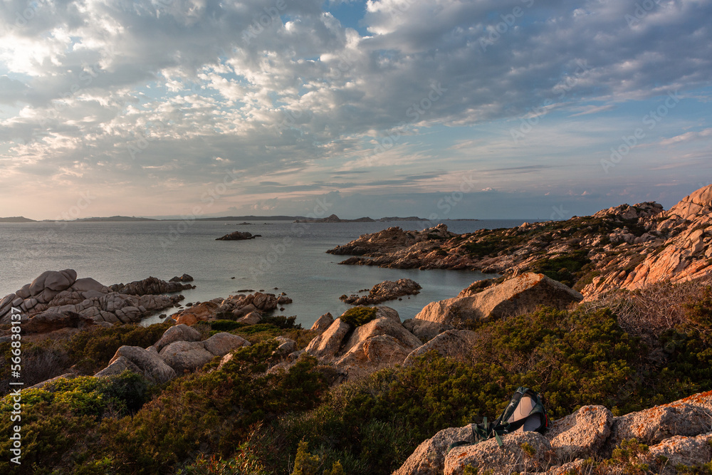 Landscapes in the Mediterranean on the coast of Sardinia, La Maddalena