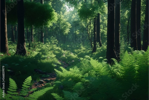 Forest. Landscape and scenery. Generative AI