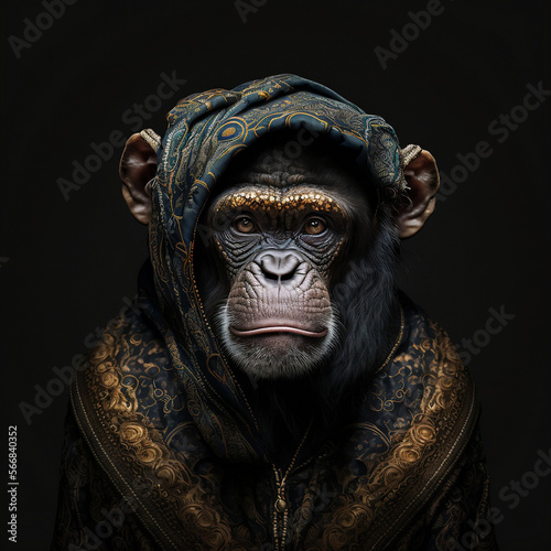 chimp wearing designer © Robert