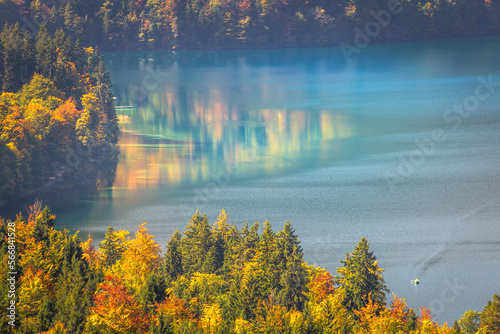 Alpsee Lake in Bavarian alps at golden autumn  Bavaria  Germany