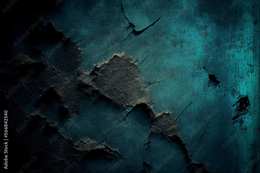 Teal cracked wall grunge high detailed texture created with generative ai Teal cracked wall grunge high detailed texture created with generative ai