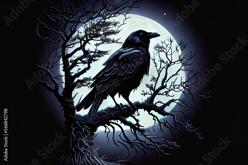 raven on a tree