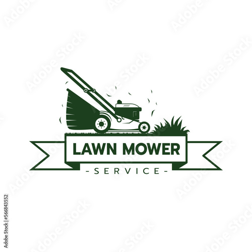 Lawn mower service logo icon isolated