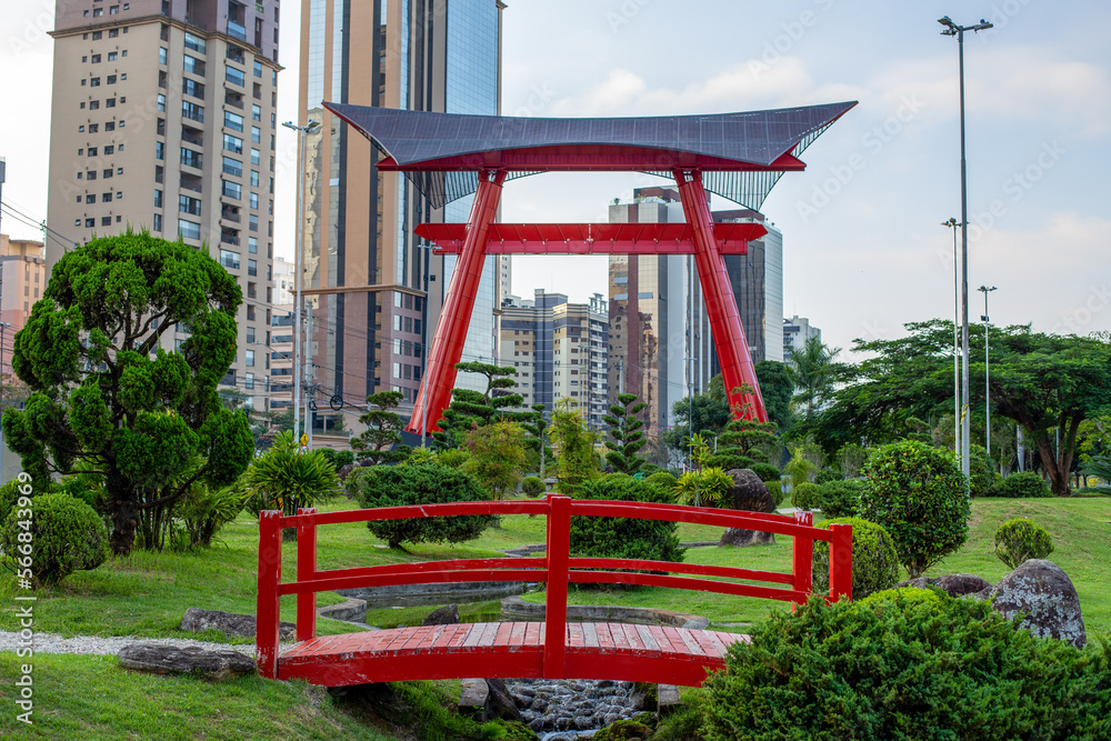 Riugi Kojima Square in Sao Jose dos Campos, Brazil. Japanese monument and garden. Riugi Kojima Square in Sao Jose dos Campos, Brazil. Japanese monument and garden.