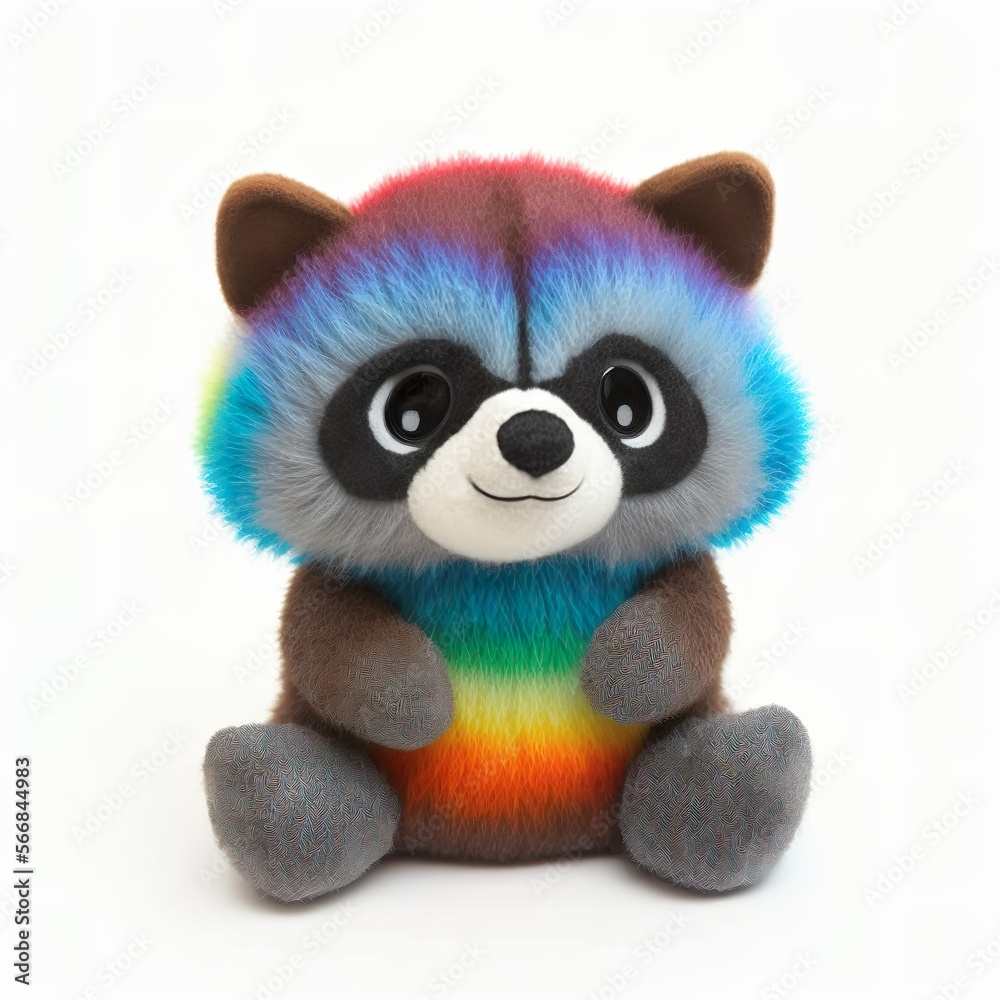 Colorful Raccoon Plush Toy