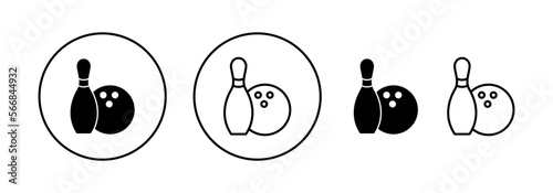 Bowling icon vector for web and mobile app. bowling ball and pin sign and symbol.
