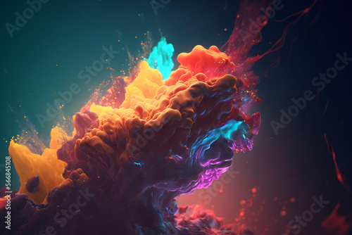 Bright Abstract colored background illustration - Vector geometric shape - can be used as texture, background or wallpaper - colorful 3d elements - Generative AI.