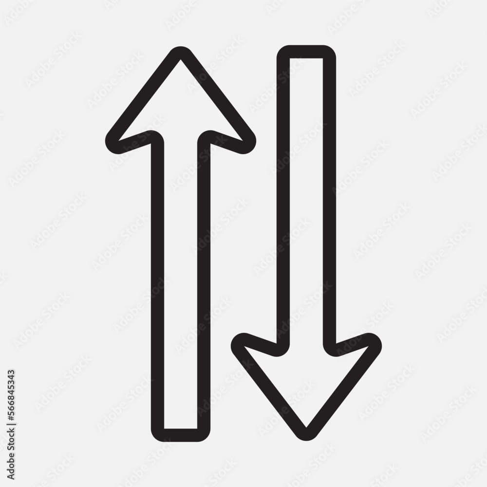 Opposite arrow icon vector illustration in line style, use for website mobile app presentation Opposite arrow icon vector illustration in line style, use for website mobile app presentation