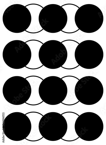 Graphic element with filled circles and circles in lines
