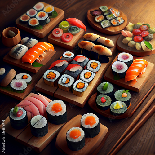 Fresh sushi plate.