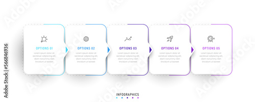 Vector Infographic label design template with icons and 5 options or steps. Can be used for process diagram, presentations, workflow layout, banner, flow chart, info graph.