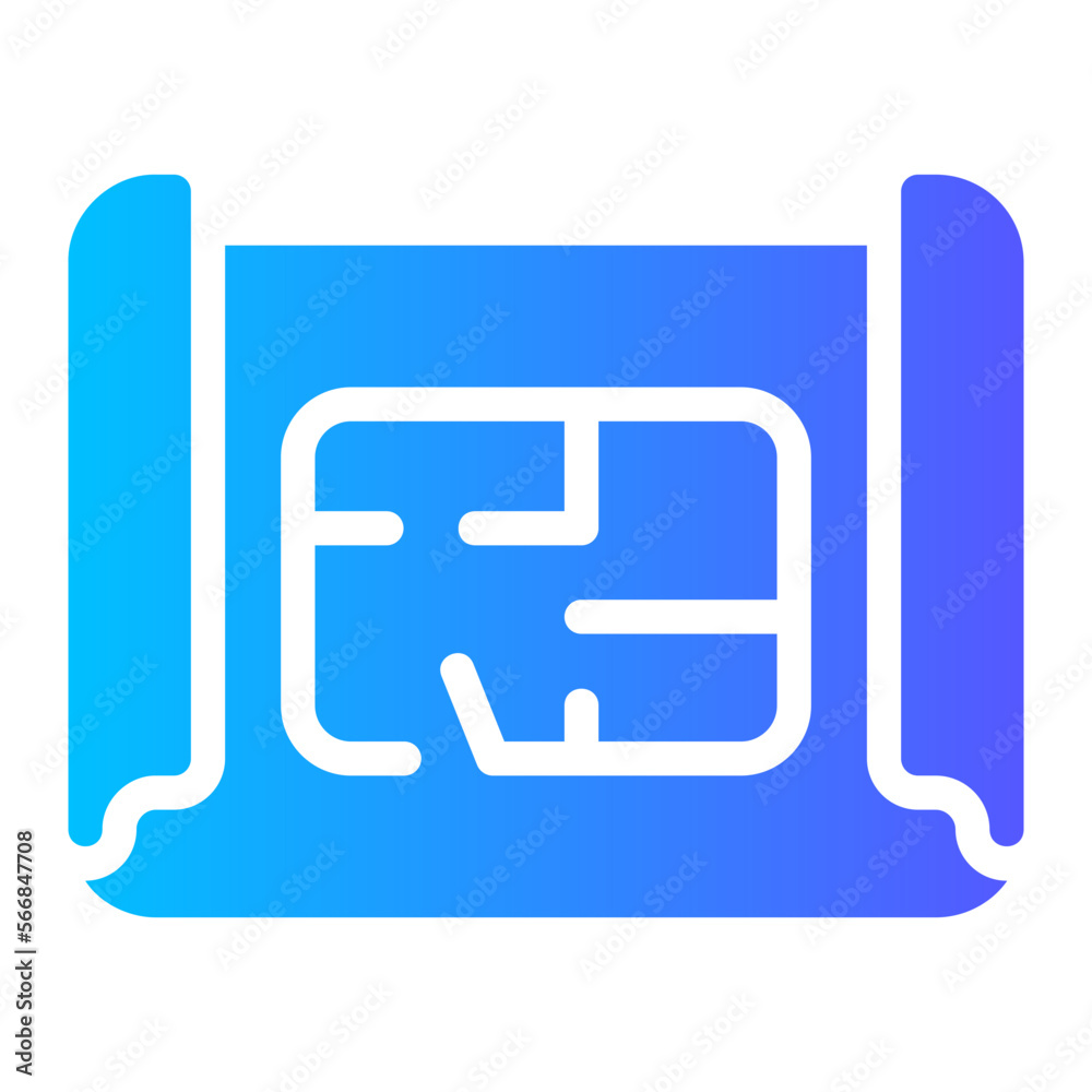 construction plan gradient icon