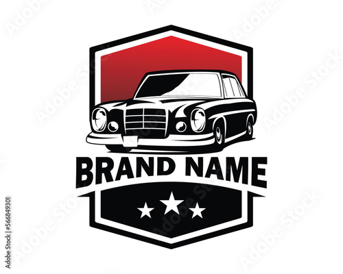 Luxury vintage car logo - vector illustration  emblem design on white background