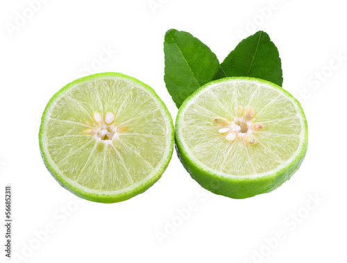 Limes with slices isolated transparent png