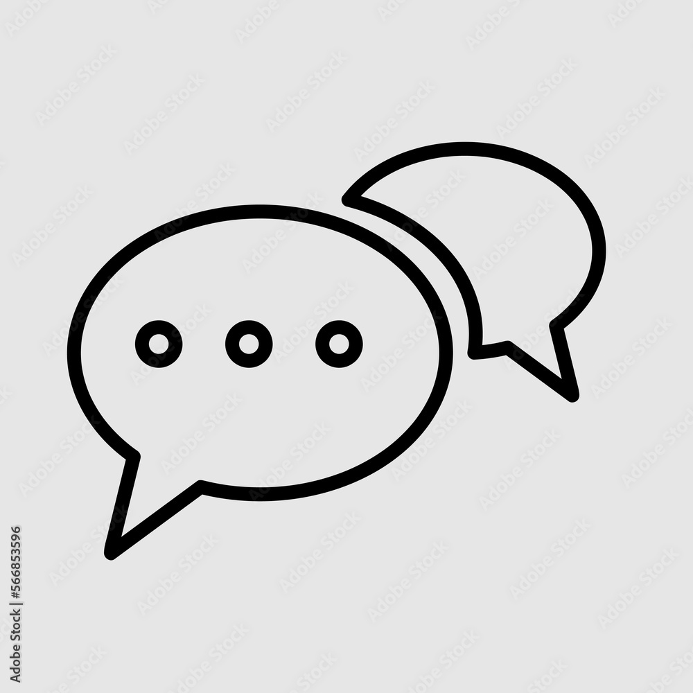 Chat icon. Voice speech bubble vector icon. Messages icon trendy style illustration on white background Chat icon. Voice speech bubble vector icon. Messages icon trendy style illustration on white background