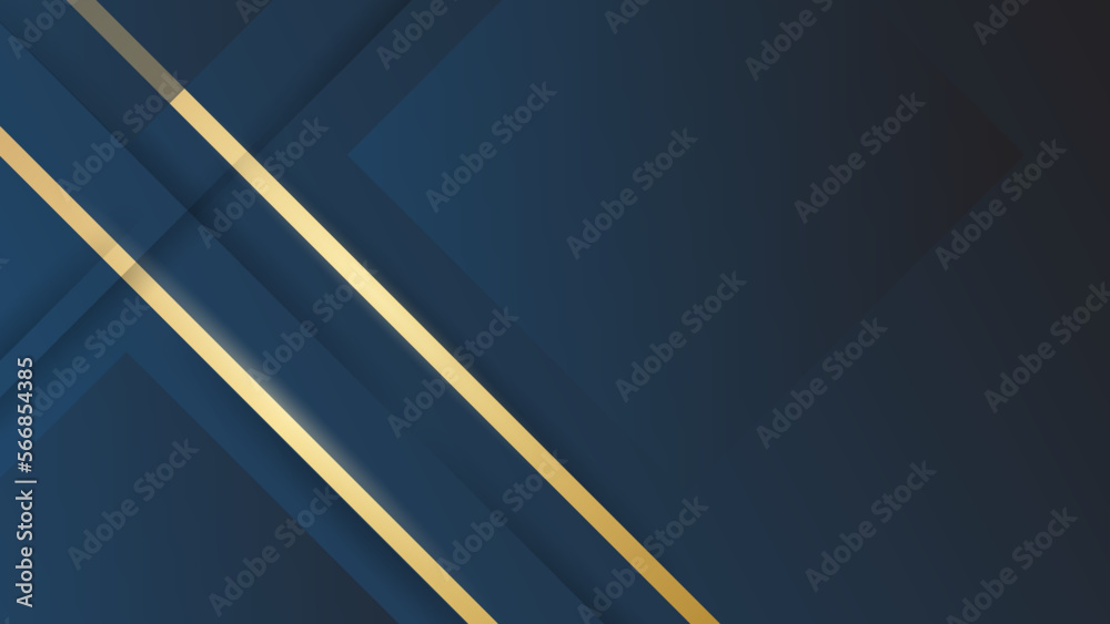 Modern abstract blue background with gold line composition. and rectangles object. Modern abstract blue background with gold line composition. and rectangles object.