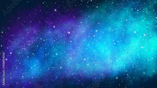 手描きの水彩の星空、キラキラ背景 © lens_stock