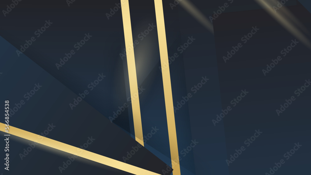 Dark blue background with diagonal gold line and blue line stripe decoration. Dark blue background with diagonal gold line and blue line stripe decoration.