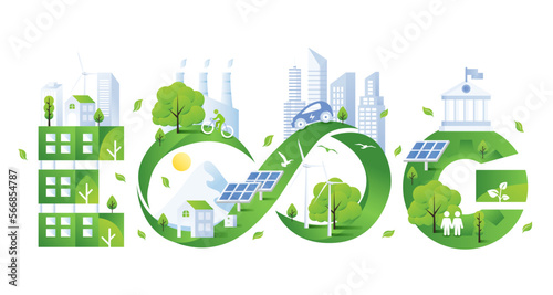 Sustainable ESG Green Illustration