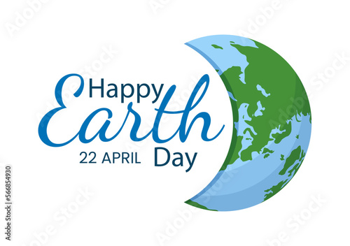 Happy Earth Day on April 22 Illustration with World Map Environment in Flat Cartoon Hand Drawn for Web Banner or Landing Page Templates