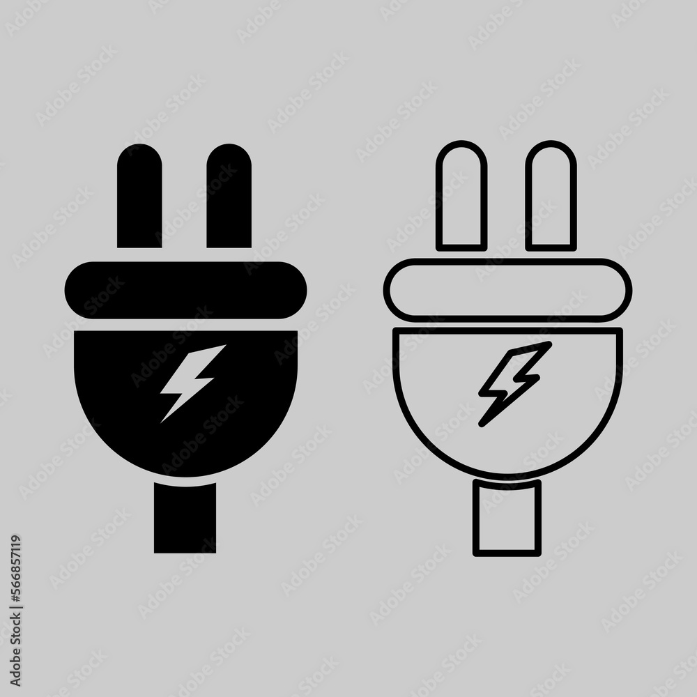 Vector of the electric plug icon.Illustration of an electric voltage plug..eps Vector of the electric plug icon.Illustration of an electric voltage plug..eps