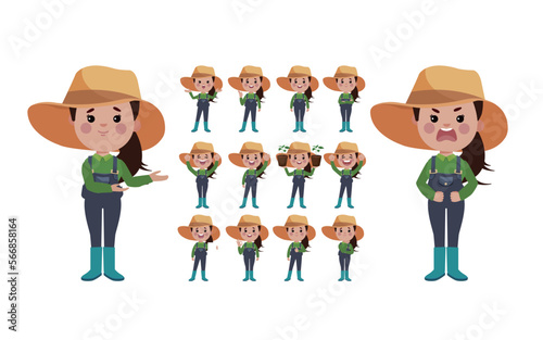 Farmer characters in different poses