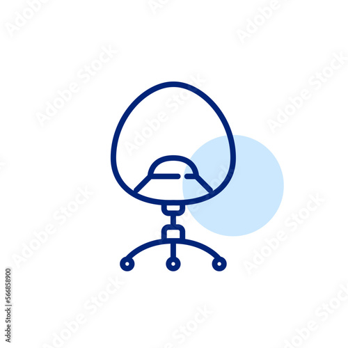 Modern swivel chair for desk work. Pixel perfect, editable stroke icon