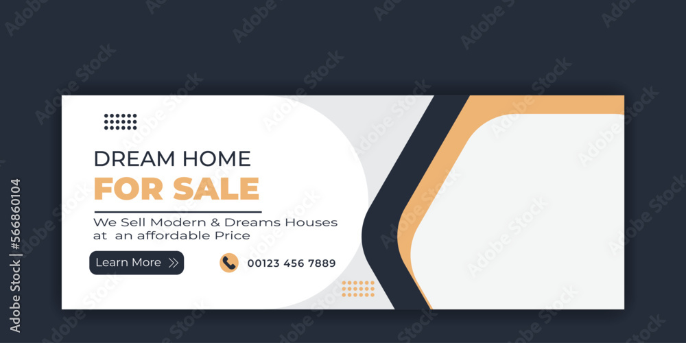 Real estate Facebook cover banner Design Stock Vector | Adobe Stock