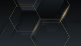 Abstract gold and black hexagon texture with simple design modern futuristic background vector illustration.