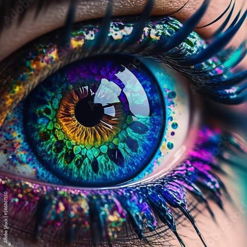 creative imagination of woman eye colorful