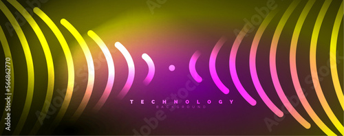 Light beams, neon lines abstract background. Vector Illustration For Wallpaper, Banner, Background, Card, Book Illustration, landing page