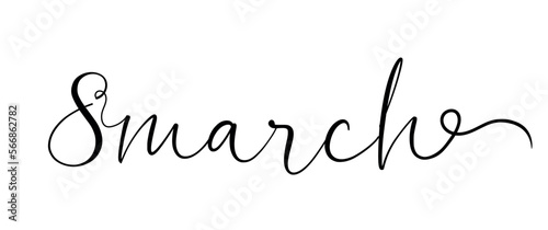 Text 8 MARCH on white background