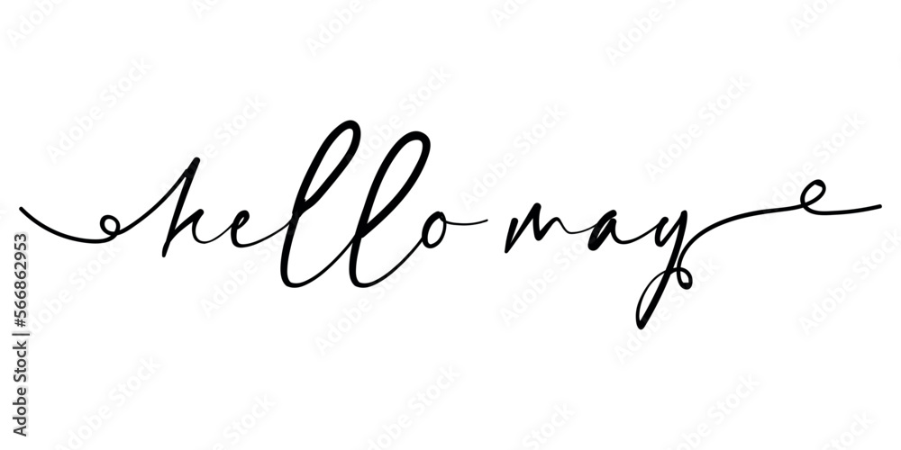 Text HELLO, MAY on white background