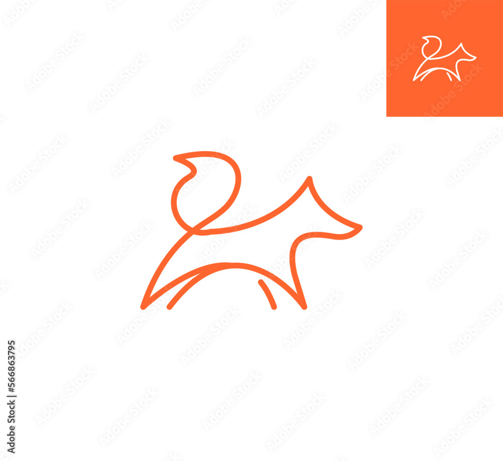 Obraz premium Simple and Minimal Fox Logo for Your Brand or Company