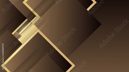 Abstract square shaped brown luxury background. Geometric blocks and squares layered in modern contemporary art design style in shadows and painted angles.