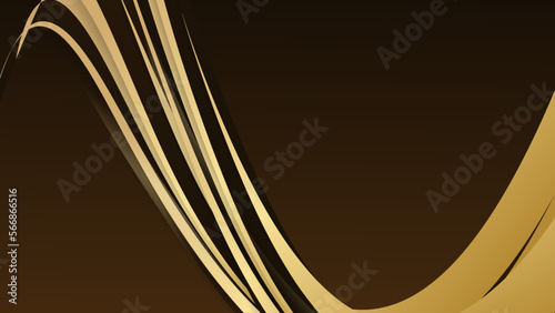 Brown abstract background combine with golden wavy lines element. Illustration from vector about modern template design.