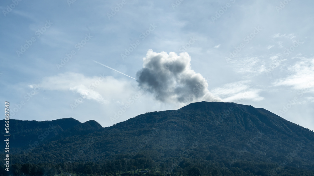 clouds over the volcano