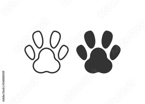 Paw icon animal black vector illustration.