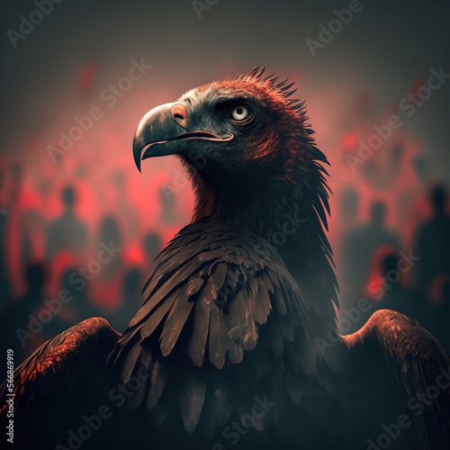 Image of the vulture (mascot) symbol before the enthusiastic Flamengo fans. photo