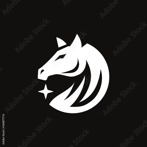 horse head symbol with in circular style
