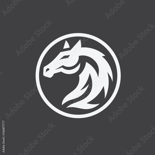 horse head symbol with in circular style