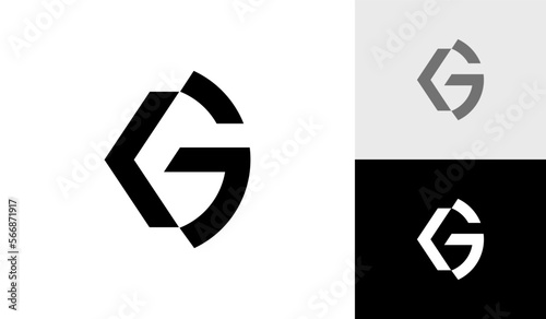 Letter G initial modern monogram logo design vector